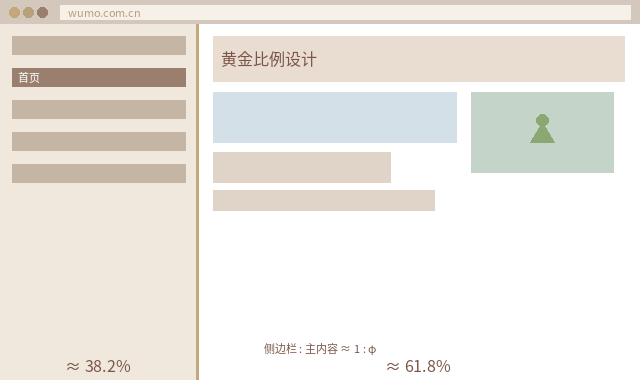 网页设计黄金比例布局示例
